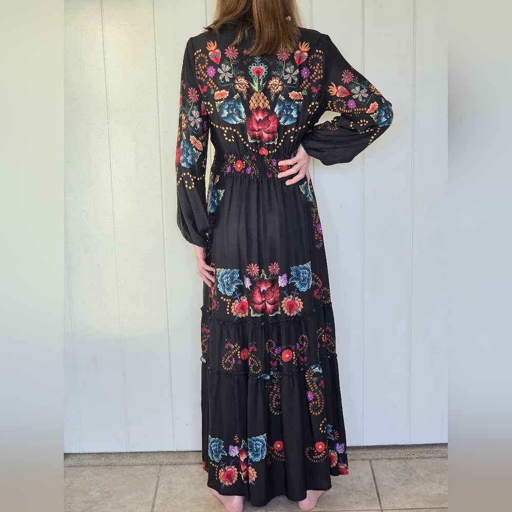 FARM Rio Black Floral Maxi Dress - Picture 7 of 8